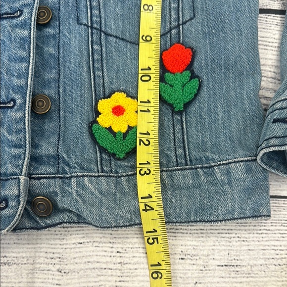 Hanna Andersson Sz 12 Months Infant Girls Denim Jacket w/Patches - Picture 6 of 9